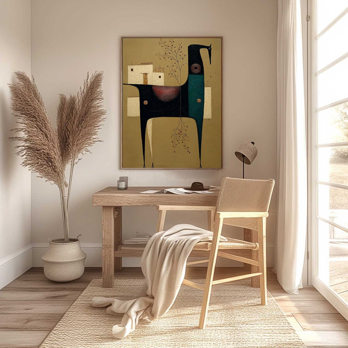 NOMAD'S HAVEN: Textured Wabi Sabi Abstract Animal Wall Art