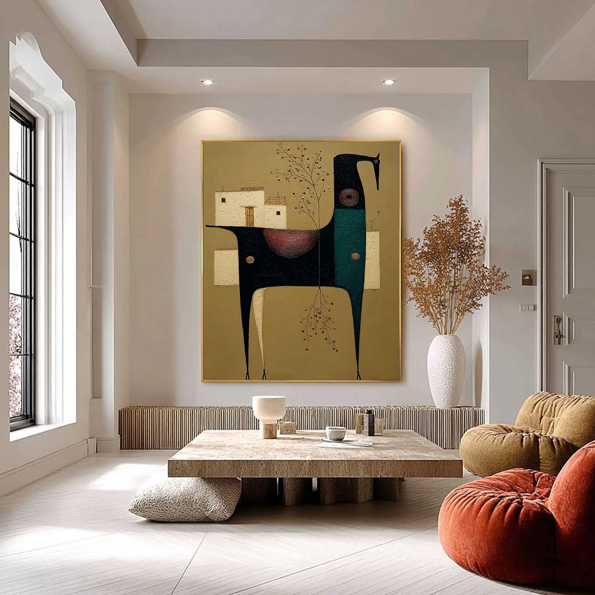 NOMAD'S HAVEN: Textured Wabi Sabi Abstract Animal Wall Art