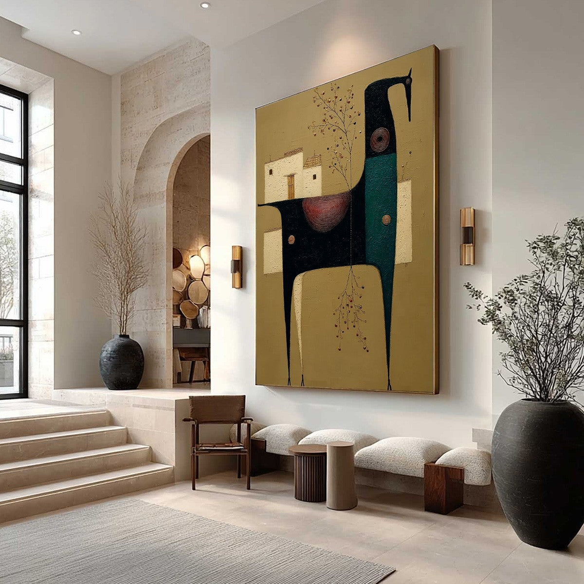 NOMAD'S HAVEN: Textured Wabi Sabi Abstract Animal Wall Art