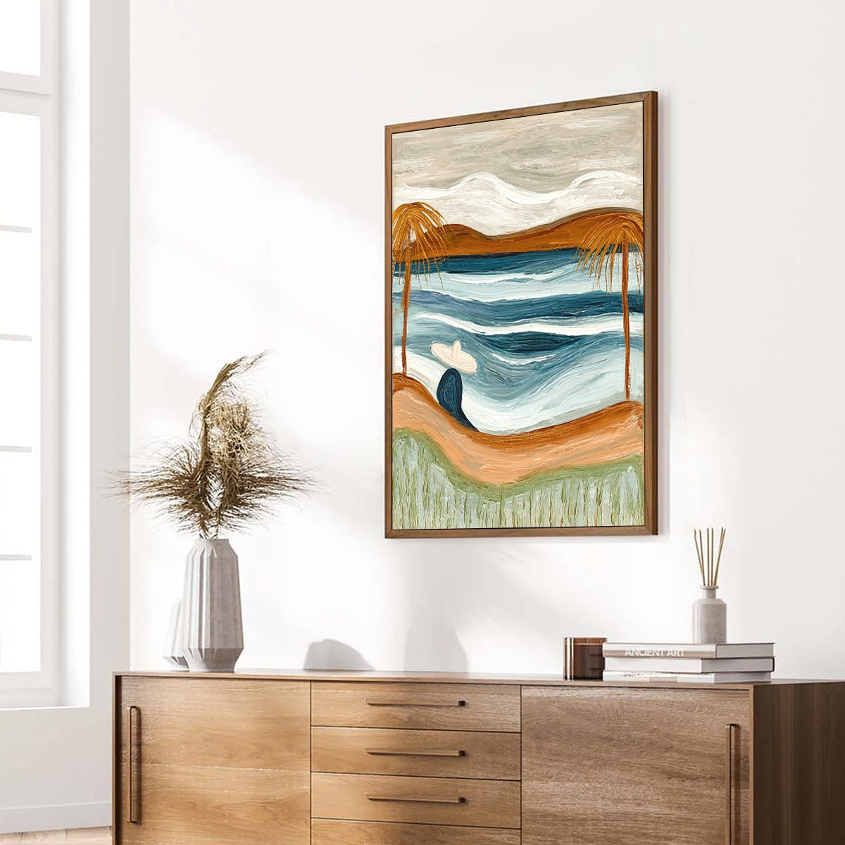 OCEAN REVERIE: Textured Wabi Sabi Style Coastal Landscape Painting