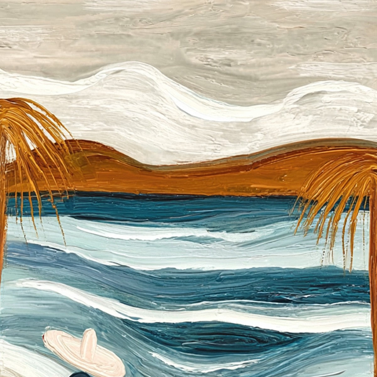 OCEAN REVERIE: Textured Wabi Sabi Style Coastal Landscape Painting