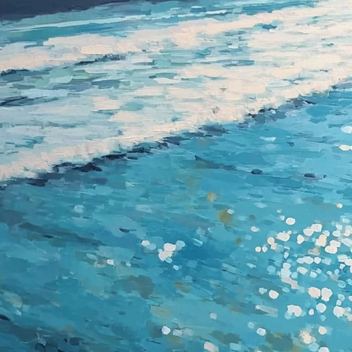 OCEAN EMBRACE: Romantic Beach Scene Oil Painting