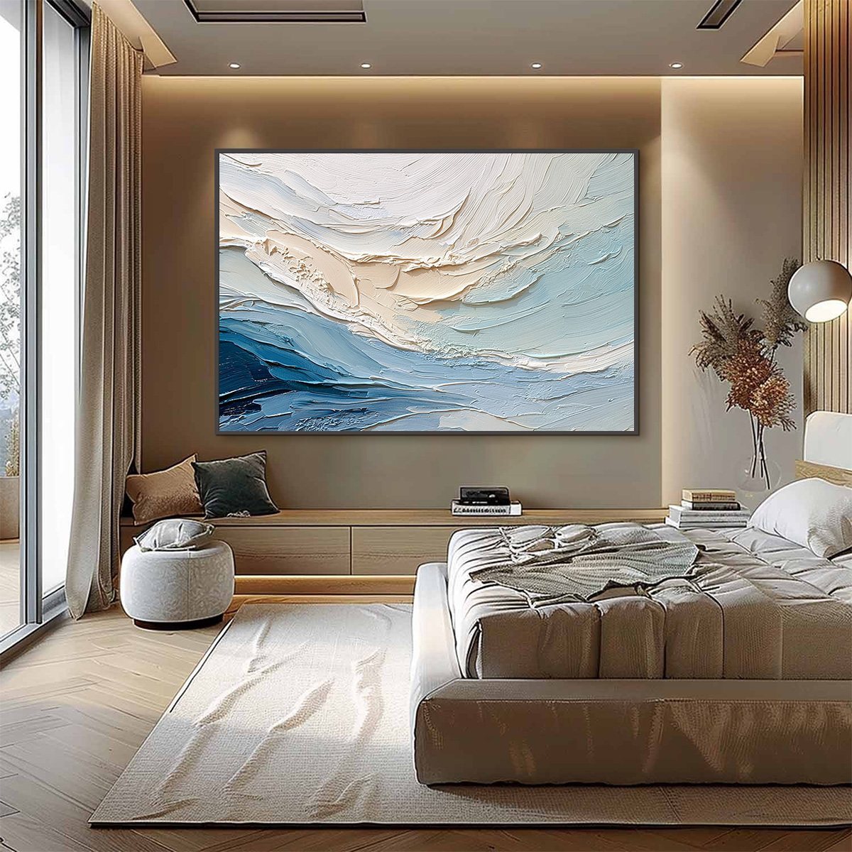OCEAN'S BREATH: Textured Wabi Sabi Abstract Seascape Painting