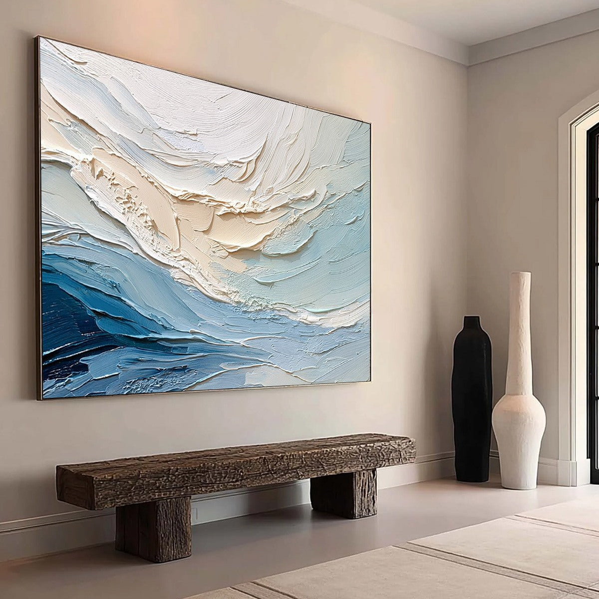 OCEAN'S BREATH: Textured Wabi Sabi Abstract Seascape Painting