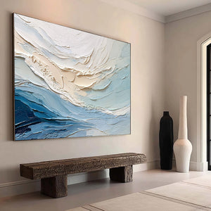 OCEAN'S BREATH: Textured Wabi Sabi Abstract Seascape Painting