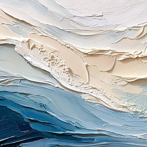 OCEAN'S BREATH: Textured Wabi Sabi Abstract Seascape Painting