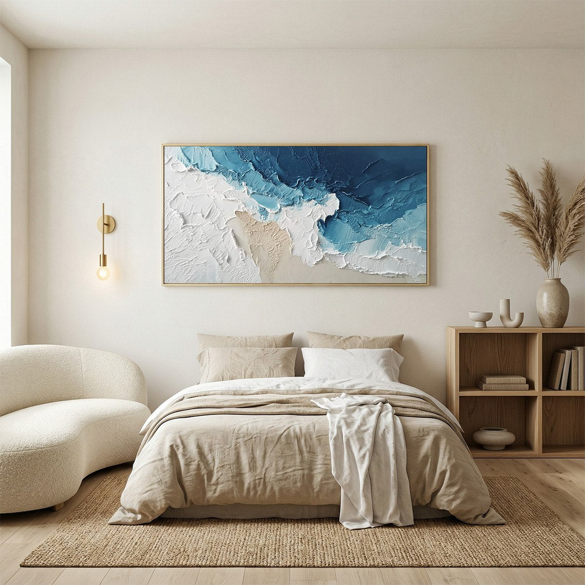 OCEAN'S EMBRACE: Textured Abstract Coastal Seascape Painting