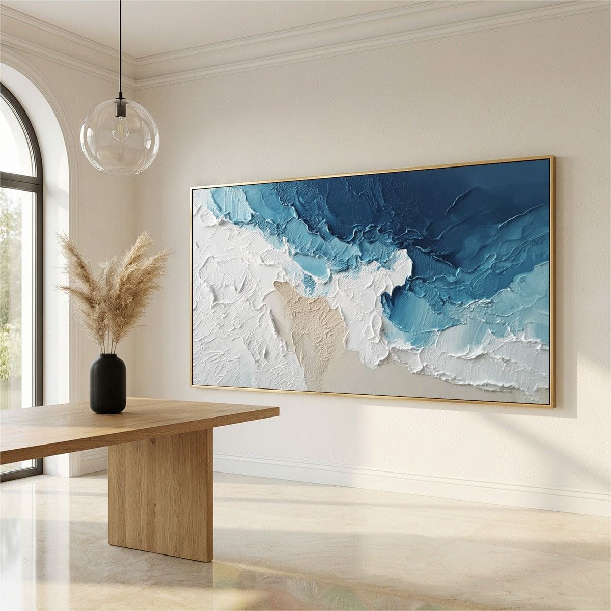 OCEAN'S EMBRACE: Textured Abstract Coastal Seascape Painting