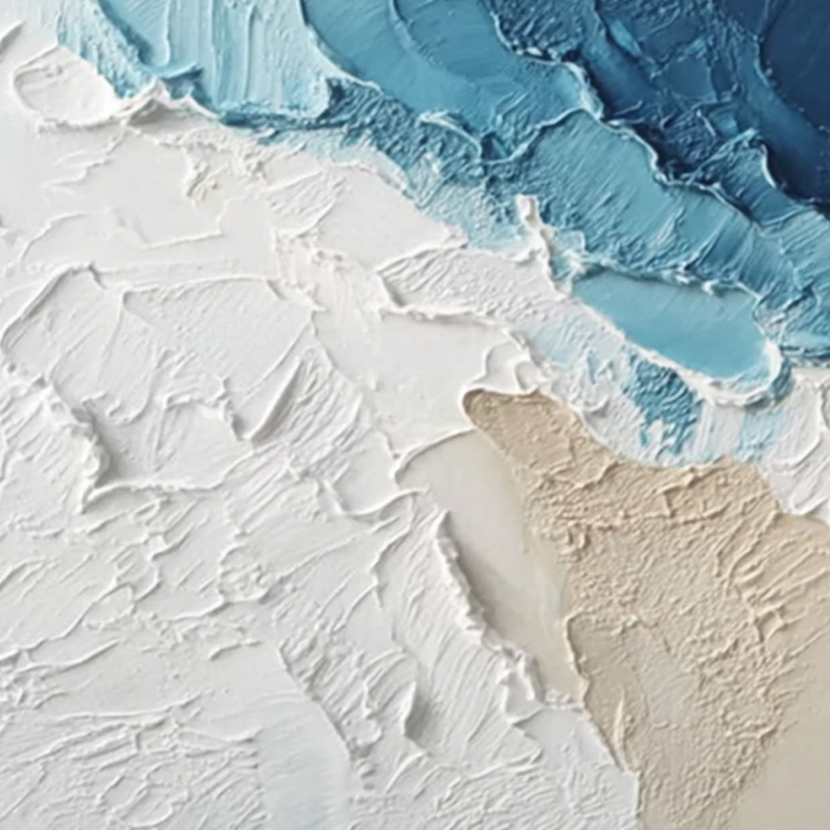 OCEAN'S EMBRACE: Textured Abstract Coastal Seascape Painting