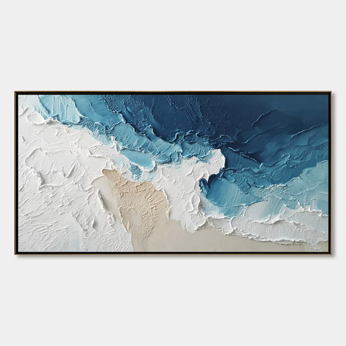 OCEAN'S EMBRACE: Textured Abstract Coastal Seascape Painting