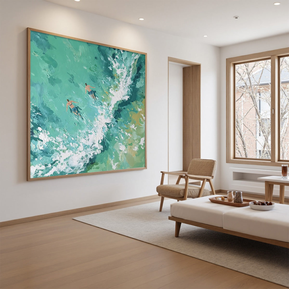 OCEAN'S EMBRACE Textured Impressionist Seascape Oil Painting