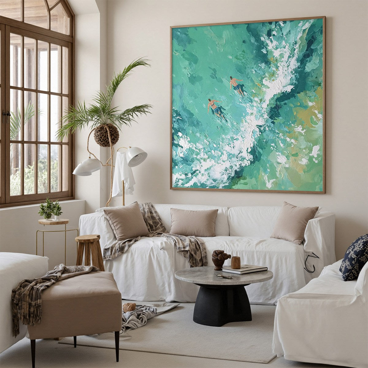 OCEAN'S EMBRACE Textured Impressionist Seascape Oil Painting