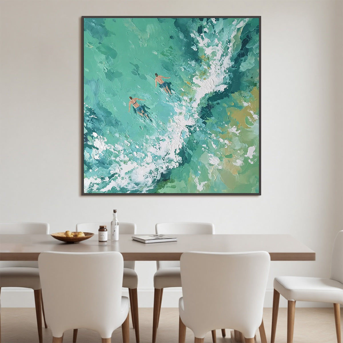 OCEAN'S EMBRACE: Textured Impressionist Seascape Oil Painting