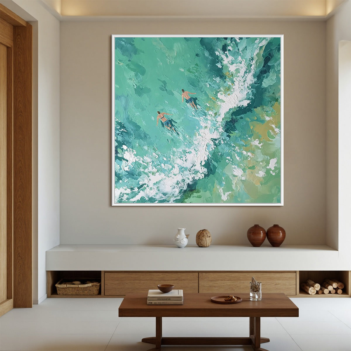 OCEAN'S EMBRACE Textured Impressionist Seascape Oil Painting