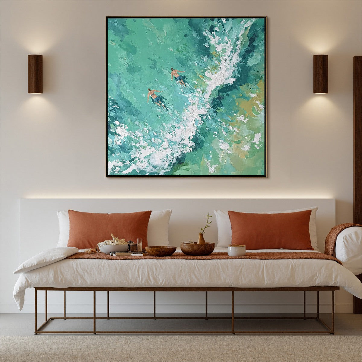 OCEAN'S EMBRACE Textured Impressionist Seascape Oil Painting