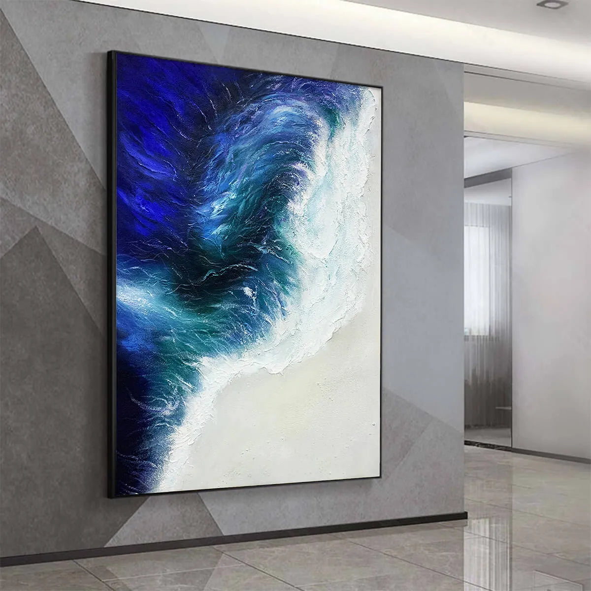 OCEAN'S EMBRACE: Ocean Waves Seascape Oil Painting