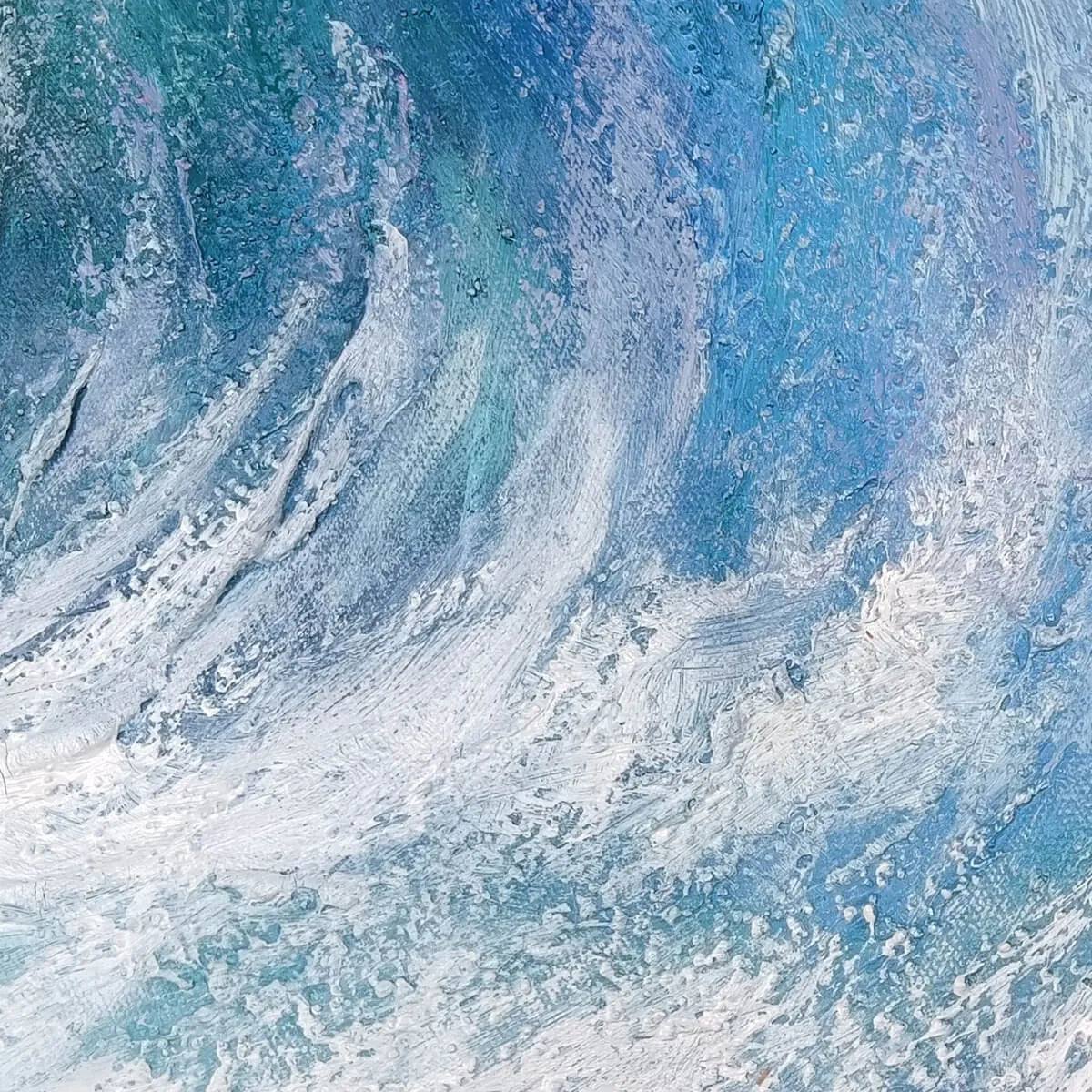 OCEAN'S EMBRACE: Ocean Waves Seascape Oil Painting