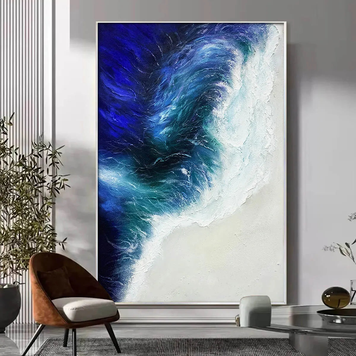 OCEAN'S EMBRACE: Ocean Waves Seascape Oil Painting