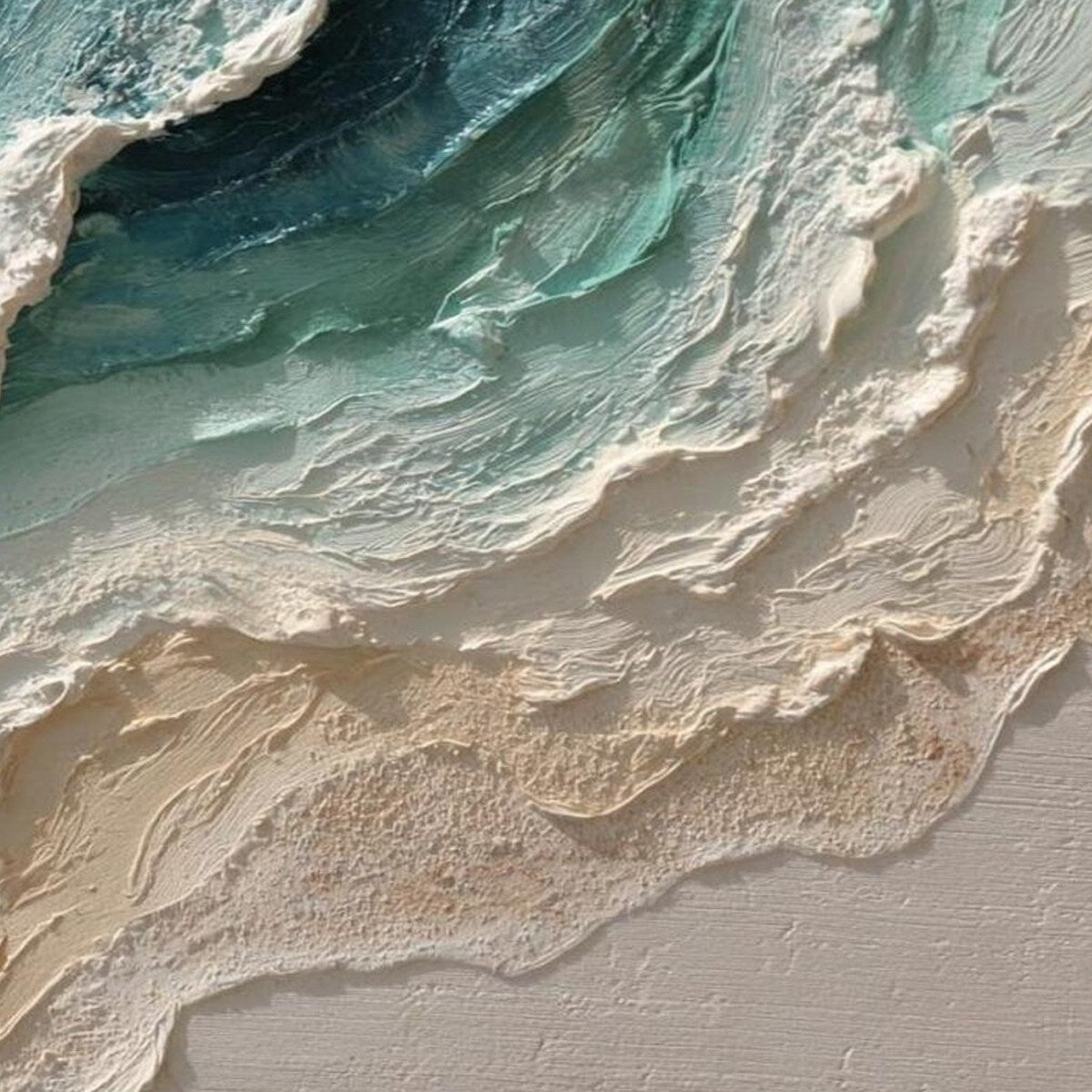 OCEAN'S BREATH: Textured Wabi Sabi Coastal Seascape Painting