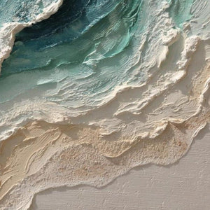 OCEAN'S BREATH: Textured Wabi Sabi Coastal Seascape Painting