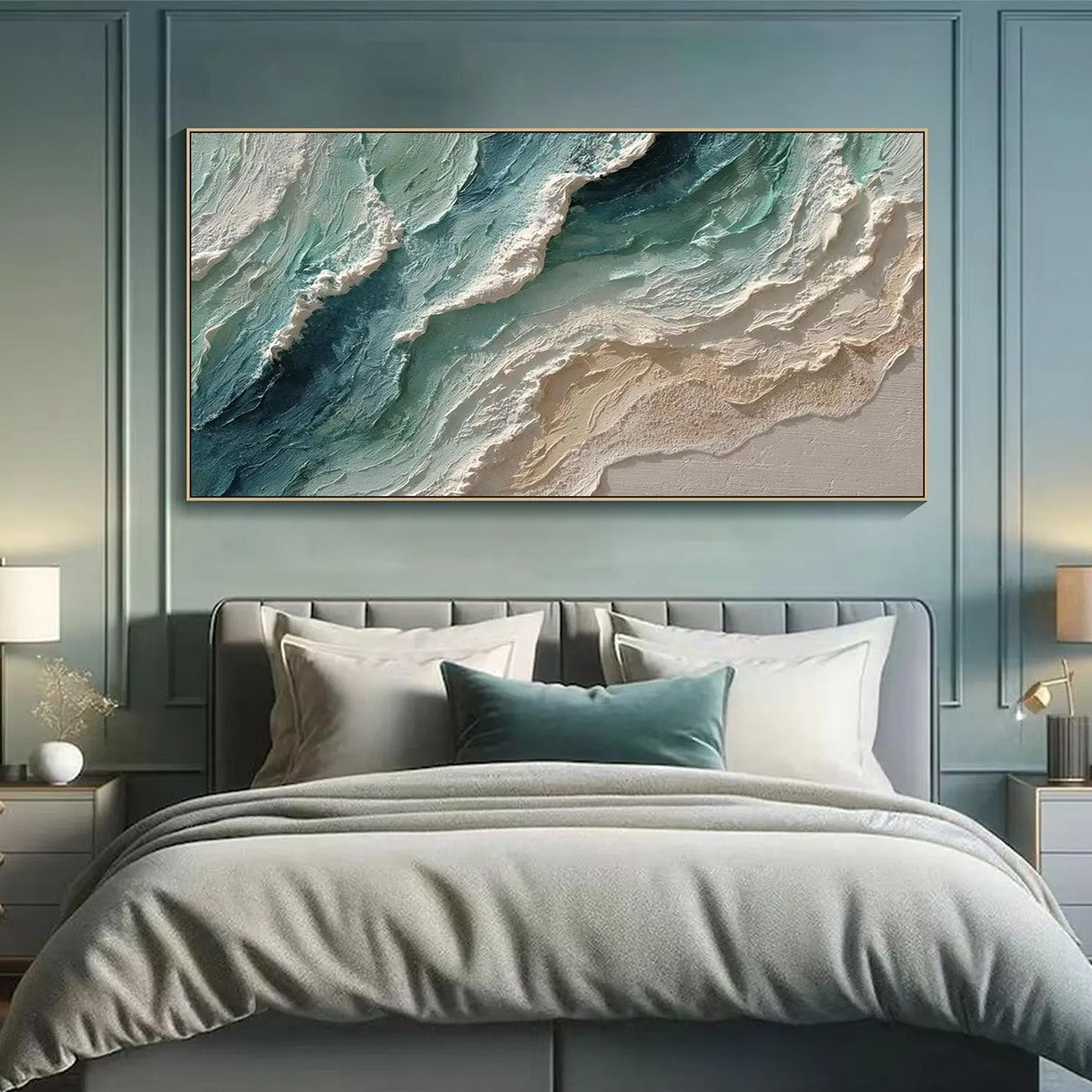 OCEAN'S BREATH: Textured Wabi Sabi Coastal Seascape Painting