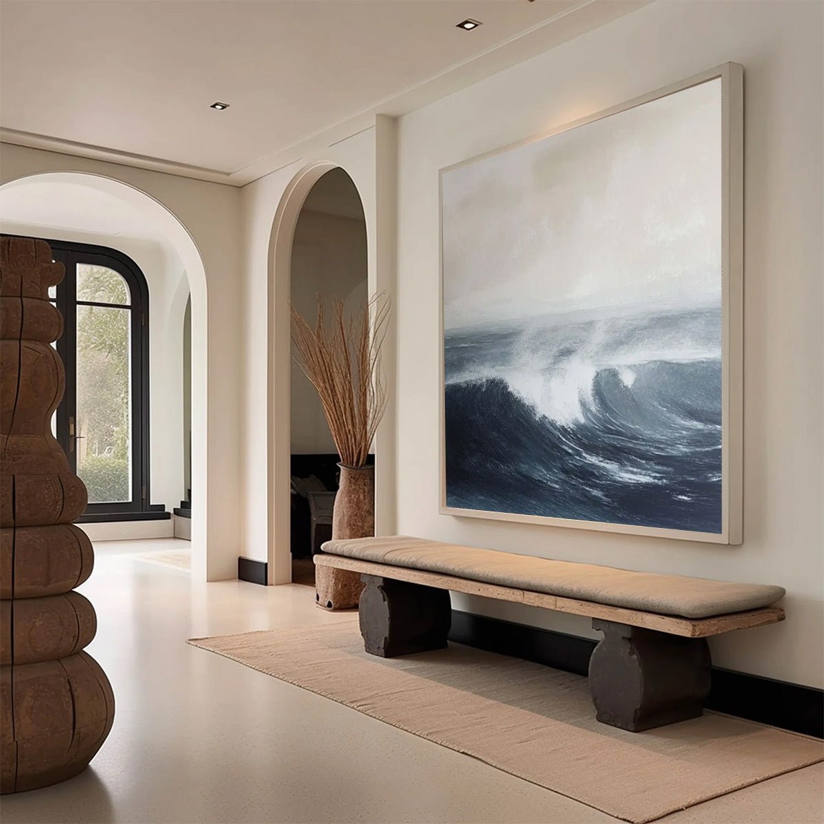 OCEAN'S EMBRACE: Atmospheric Coastal Seascape Oil Painting