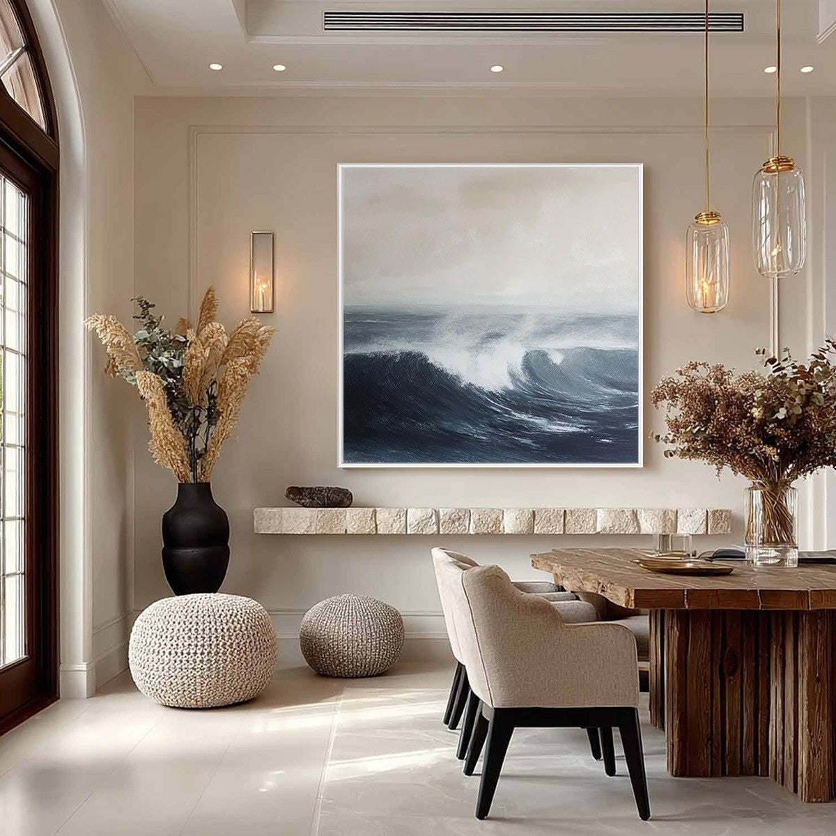 OCEAN'S EMBRACE Atmospheric Coastal Seascape Oil Painting