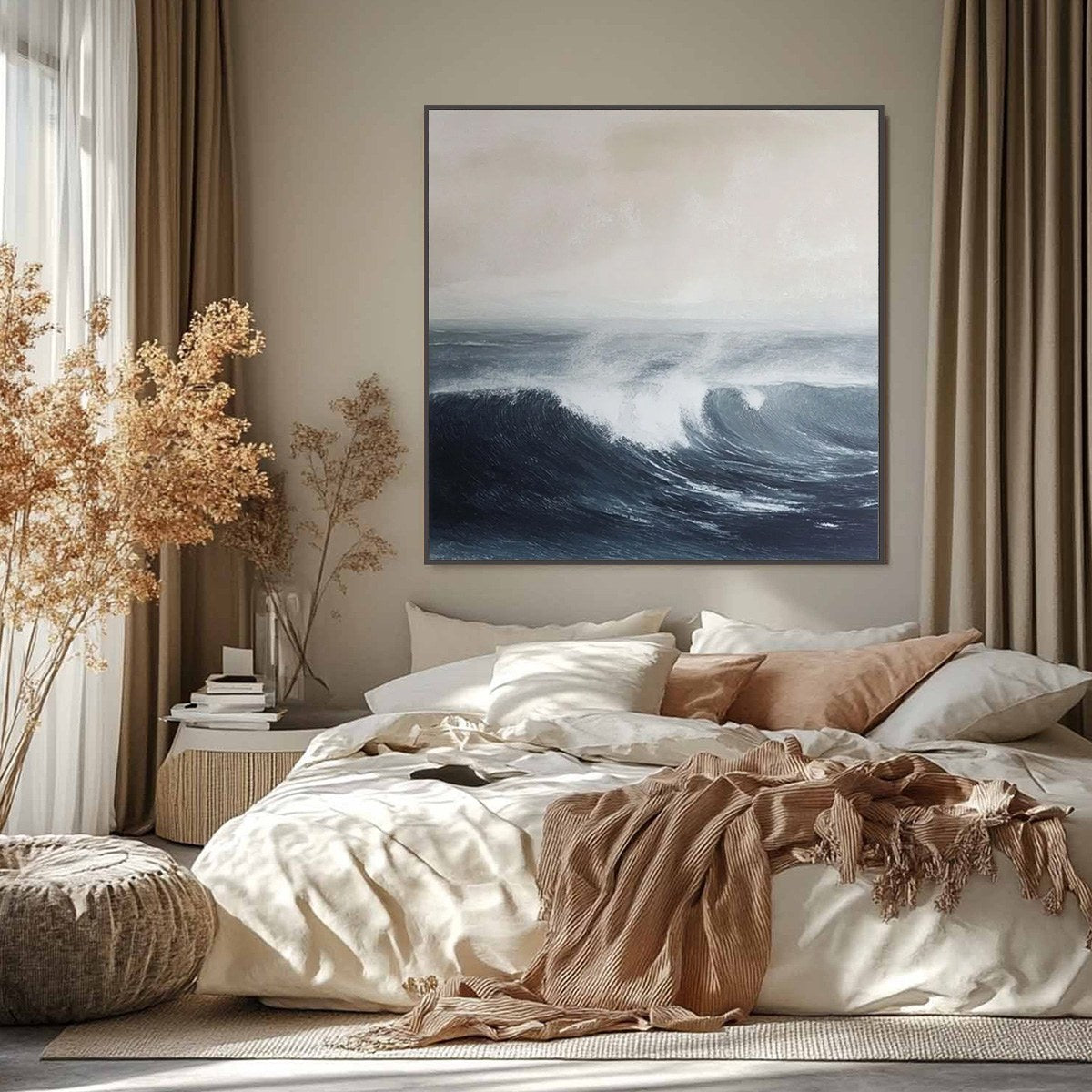 OCEAN'S EMBRACE: Atmospheric Coastal Seascape Oil Painting