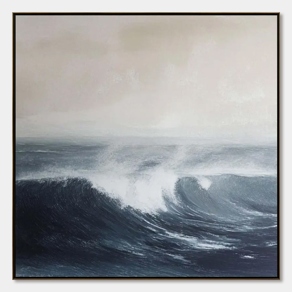 OCEAN'S EMBRACE Atmospheric Coastal Seascape Oil Painting