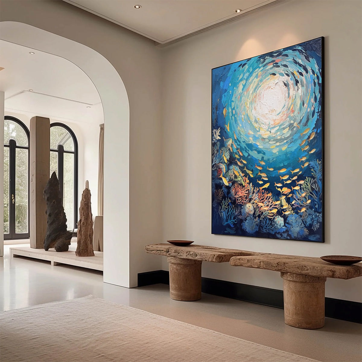 OCEAN’S GRACE: Textured Impasto Seascape Painting