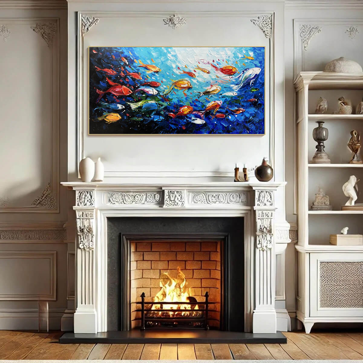 Ocean's Jewels: Original Impasto Colorful Fish Oil Painting