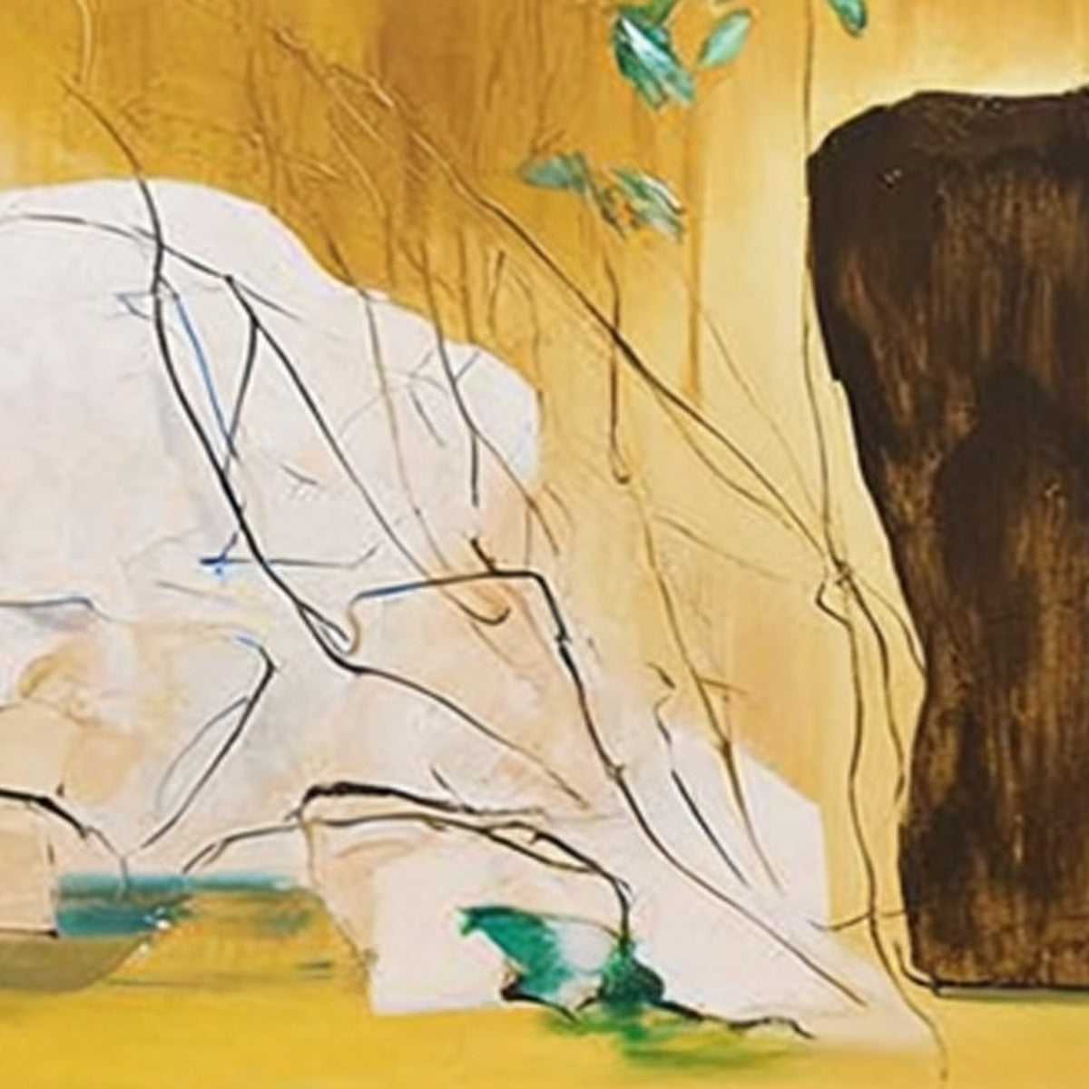 OCHRE SANCTUARY: Wabi-Sabi Abstract Painting with Earthy Tones