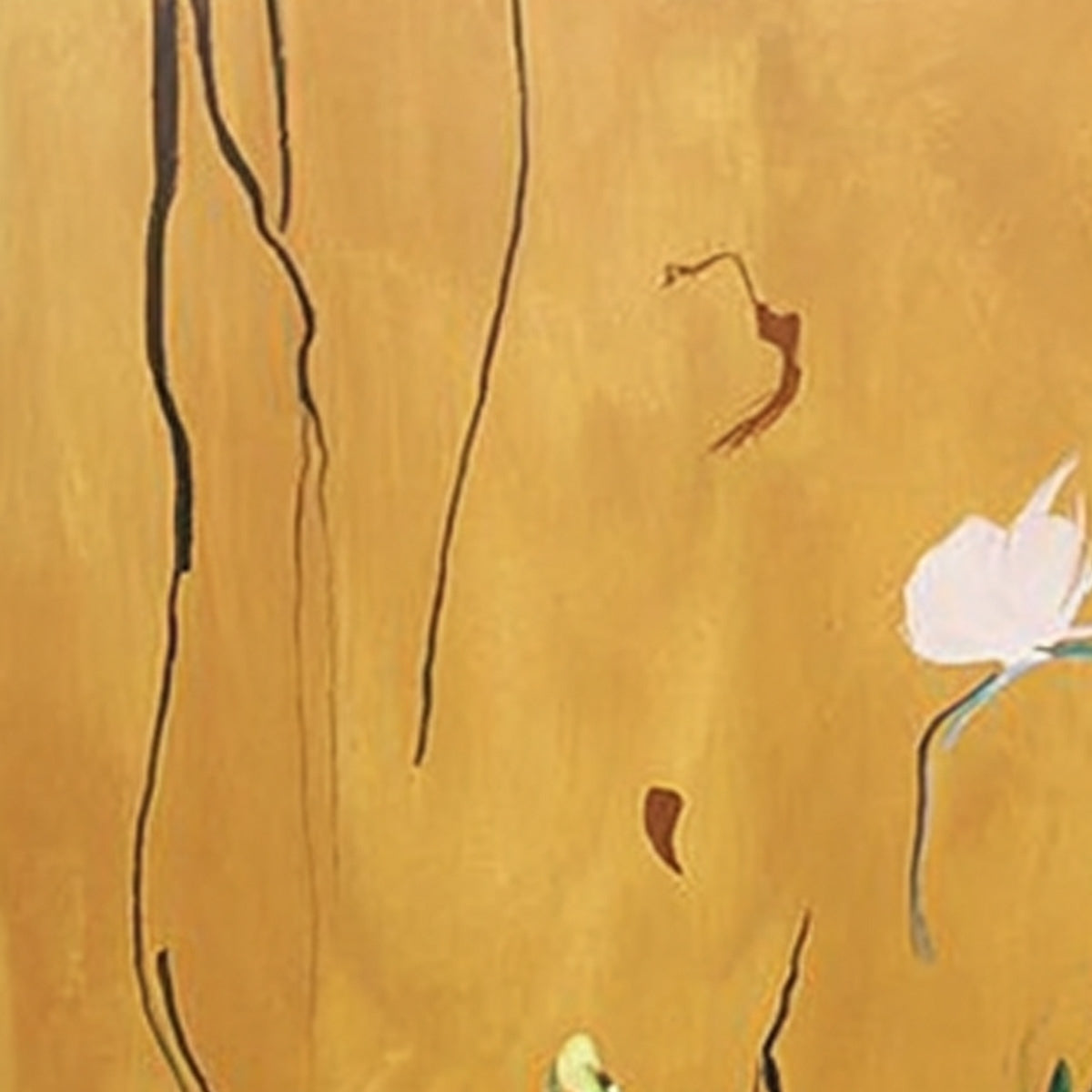 OCHRE WHISPERS: Wabi Sabi Inspired Abstract Floral Painting