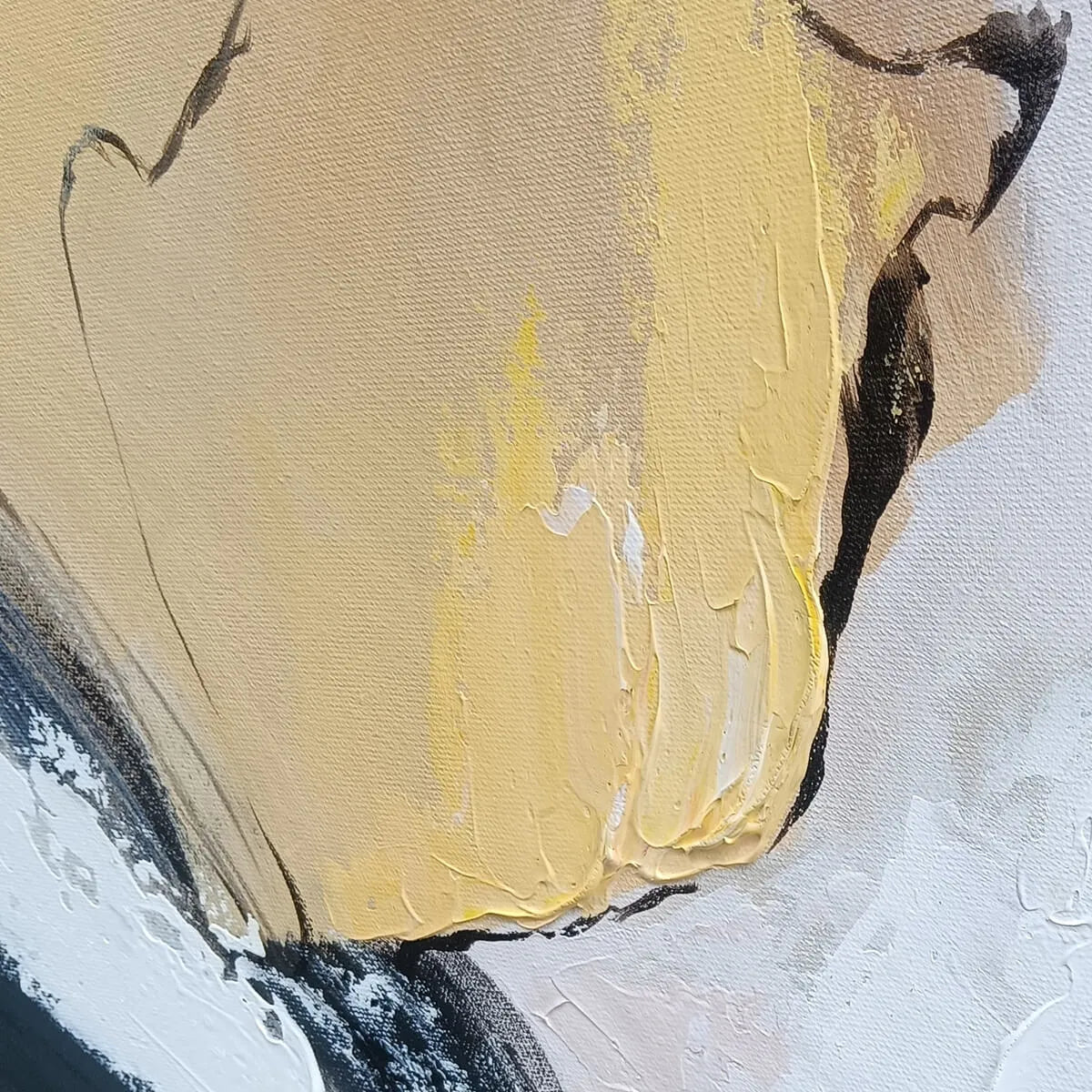 OCHRE FLOW: Abstract Oil Painting on Canvas