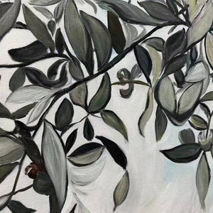 OLIVE BRANCH PANORAMIC: Botanical Painting, Panoramic Wall Art