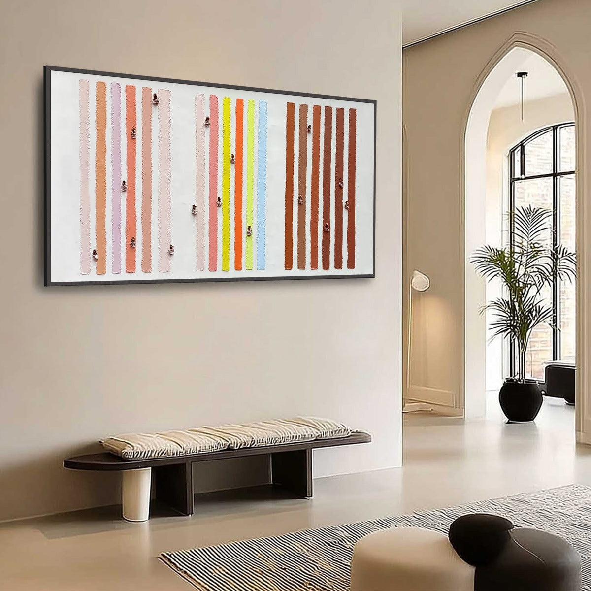 OUR WALKS: Colorful original handmade impasto painting