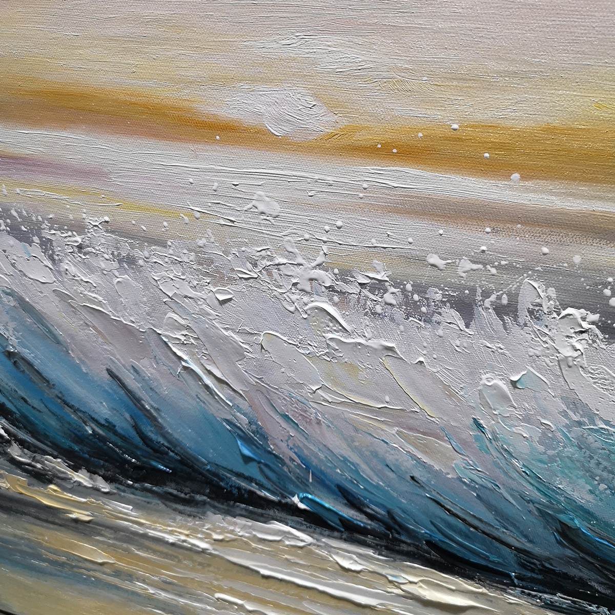DUSK TIDE: Ocean Waves Seascape Oil Painting