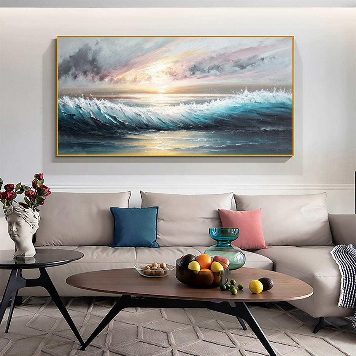 DUSK TIDE: Ocean Waves Seascape Oil Painting