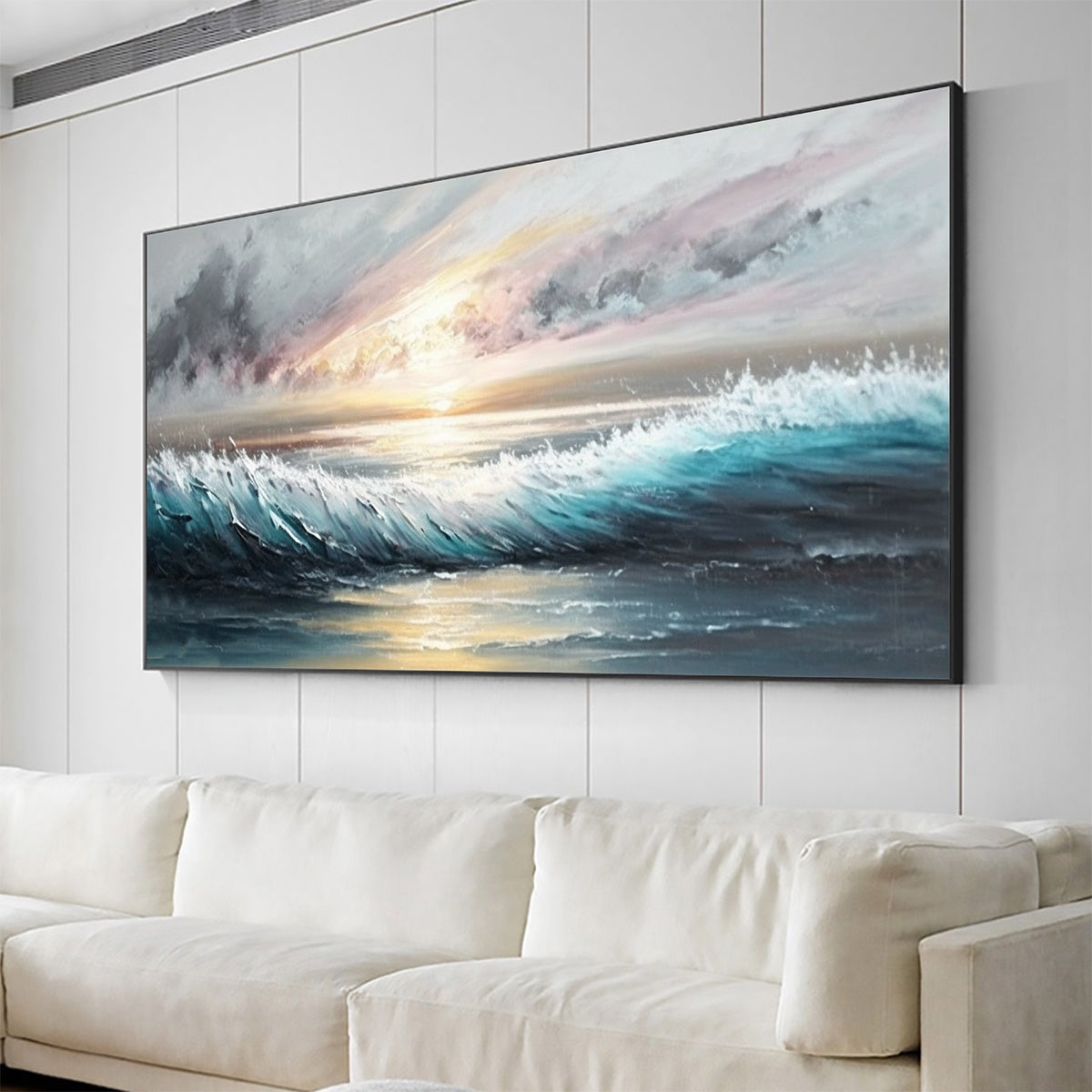DUSK TIDE: Ocean Waves Seascape Oil Painting