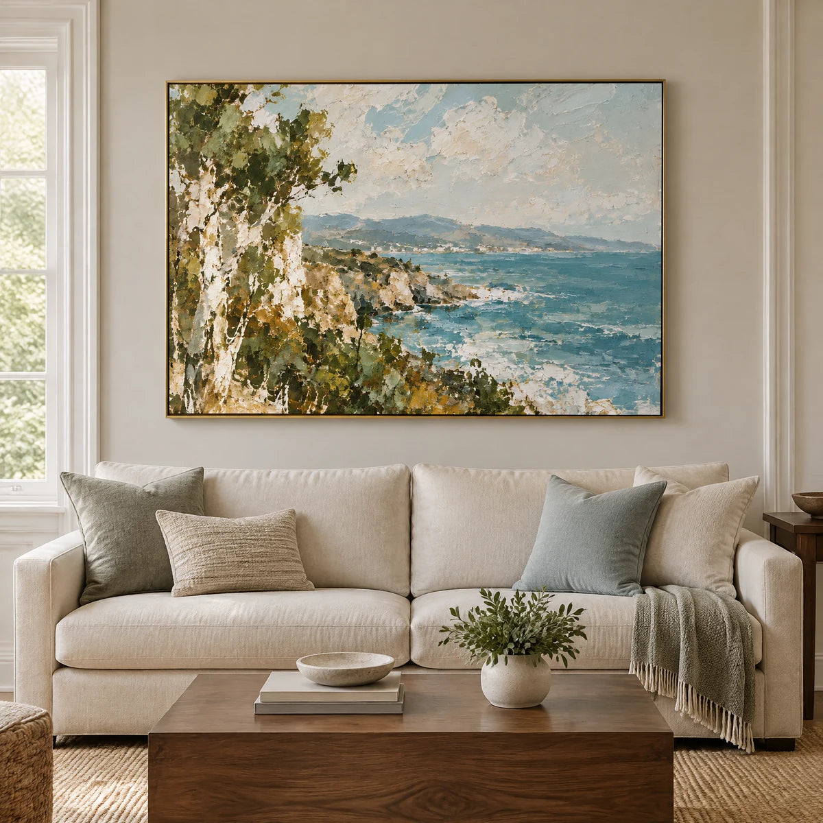 COASTAL CANOPY — Living room, gold frame