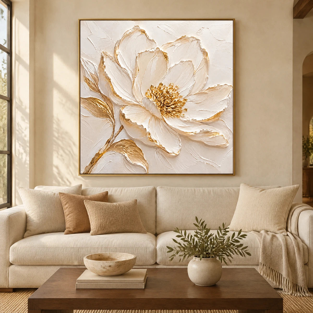 IVORY PETAL — Living room, gold frame