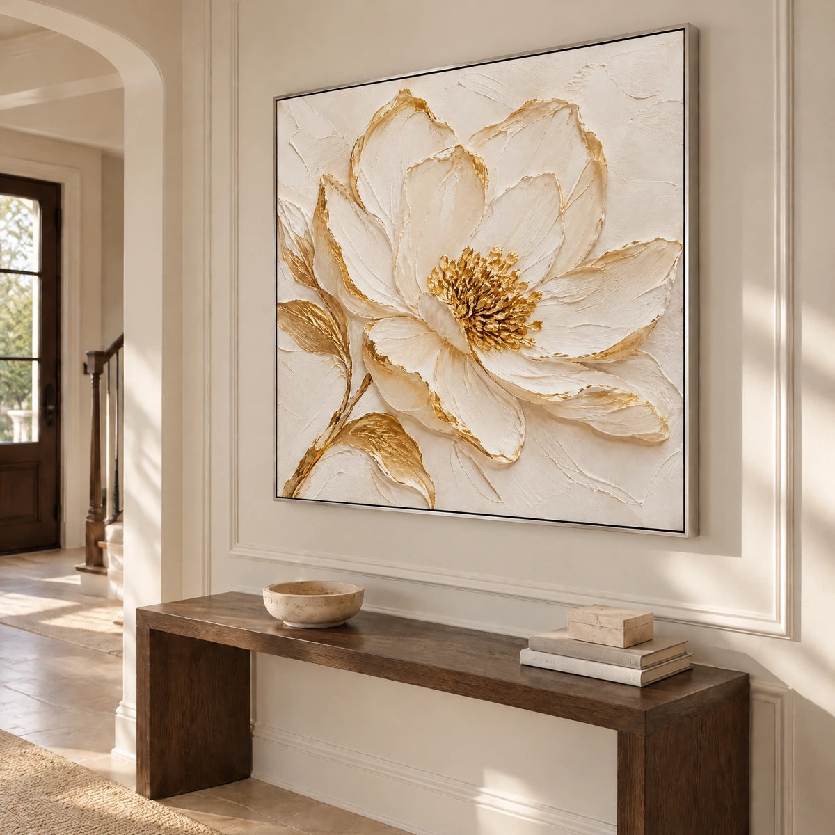 IVORY PETAL — Hallway, silver frame