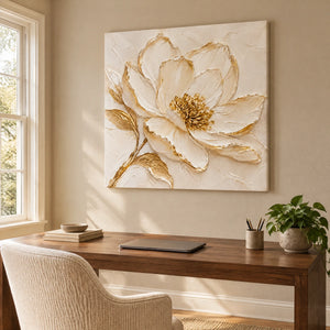 IVORY PETAL — Office, frameless stretched canvas