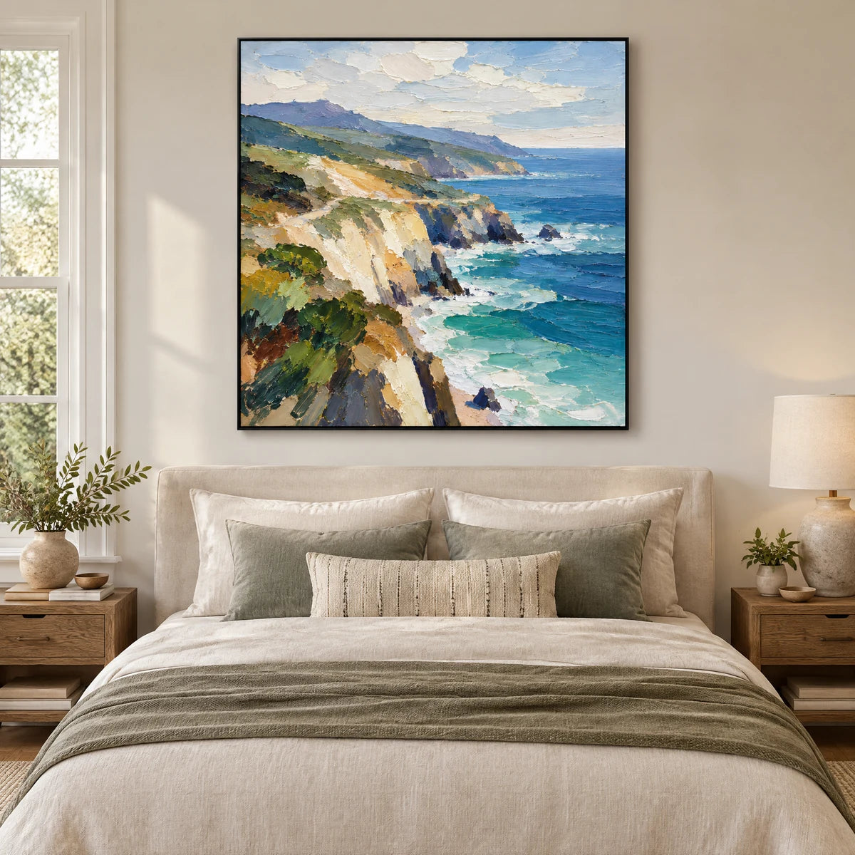 CLIFFSIDE LIGHT — Bedroom, black frame