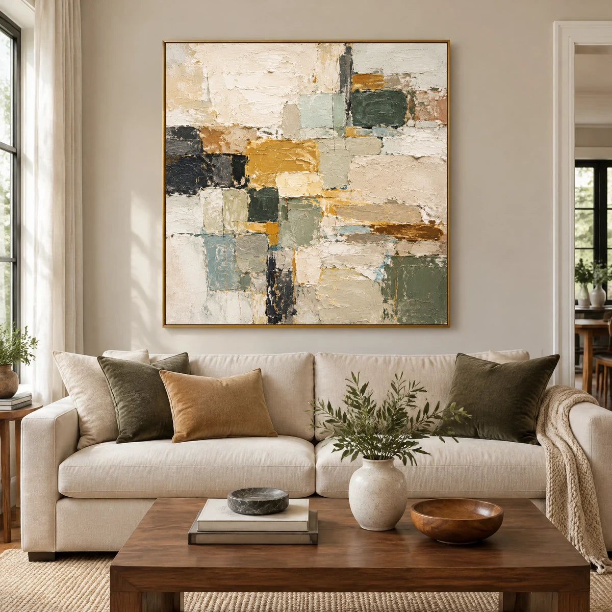 EARTH MOSAIC — Living room, gold frame
