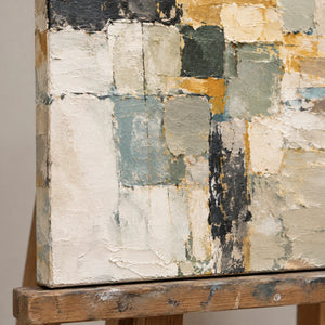 EARTH MOSAIC — Texture detail on an easel, no outer frame