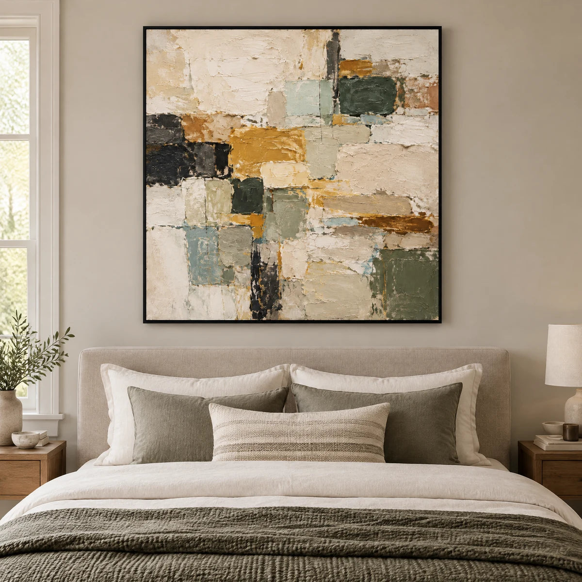 EARTH MOSAIC — Bedroom, black frame
