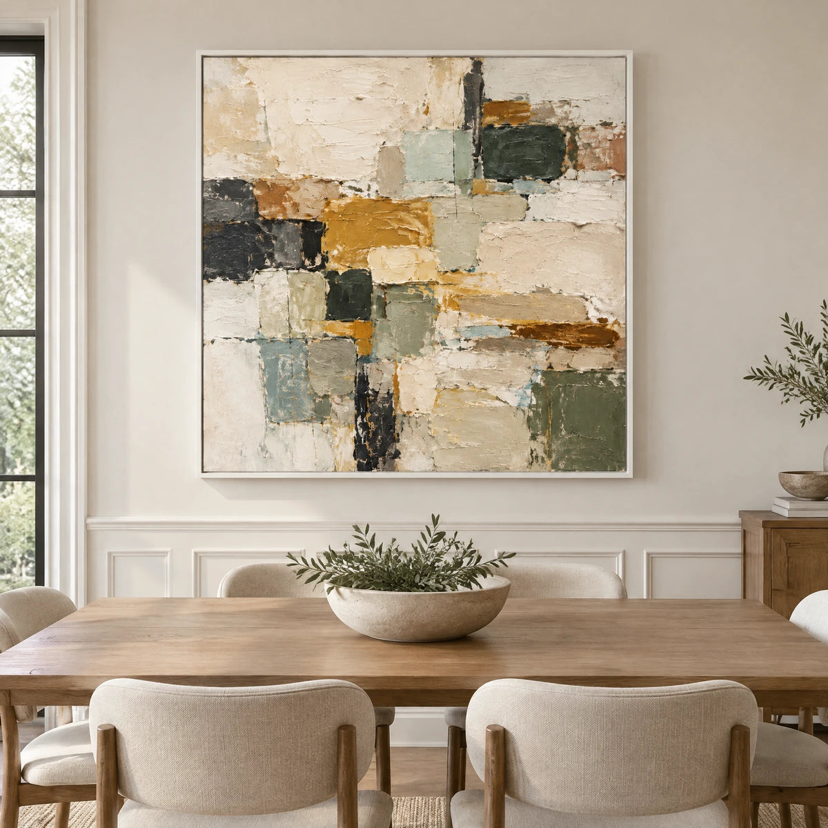 EARTH MOSAIC — Dining room, white frame