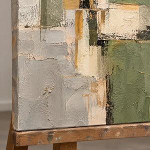 OLIVE INTERVALS — Texture detail on an easel, no outer frame