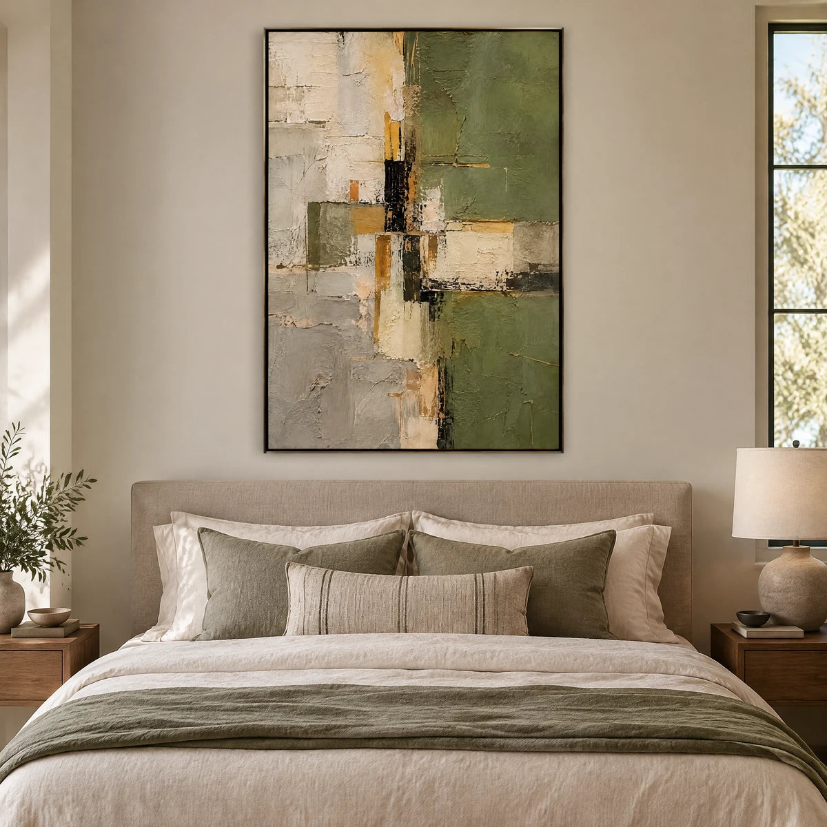 OLIVE INTERVALS — Bedroom, black frame